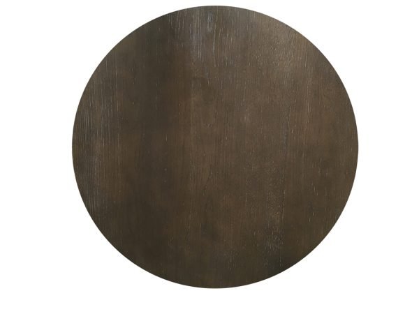 Modrest Marie Modern Concrete & Brown Oak Round Coffee Table - Image 2
