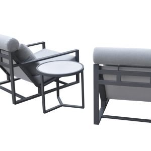 Renava Boardwalk Outdoor Grey Lounge Chair Set