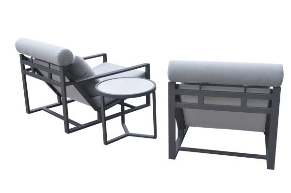 Renava Boardwalk Outdoor Grey Lounge Chair Set
