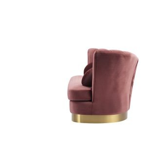 Divani Casa Arvada Modern Pink Velvet & Gold Sofa