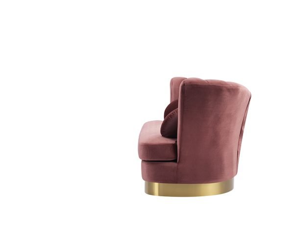 Divani Casa Arvada Modern Pink Velvet & Gold Sofa