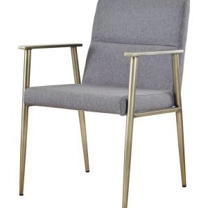 Modrest Sabri - Contemporary Grey & Antique Brass Arm Dining Chair