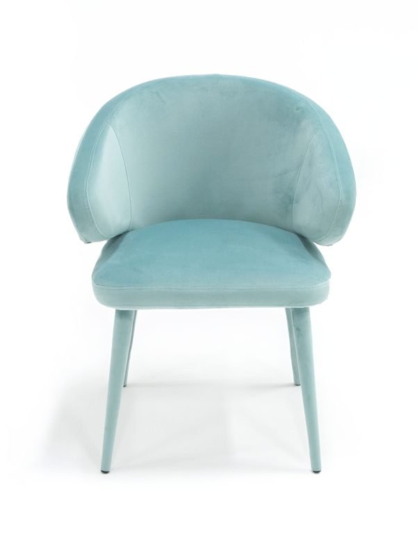 Modrest Salem - Modern Aqua Fabric Dining Chair - Image 2