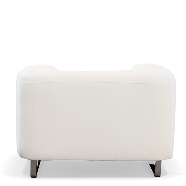 Divani Casa Salvia - Modern White Leatherette Accent Chair - Image 3
