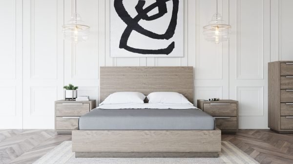 Eastern King Modrest Samson - Contemporary Grey & Silver Bedroom Set - Image 2