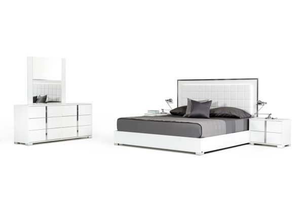Modrest San Marino Modern White Bed