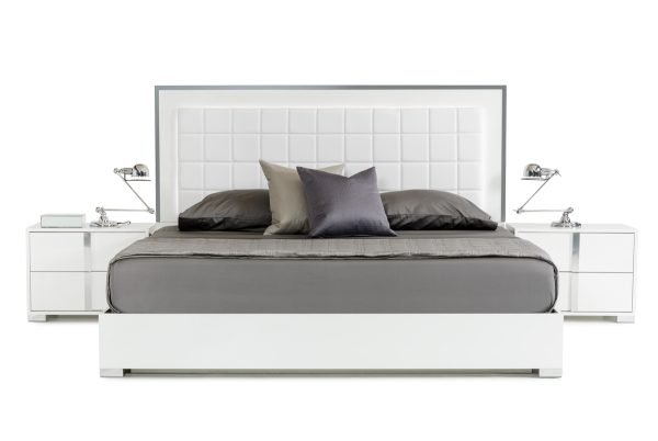 Modrest San Marino Modern White Bed - Image 3