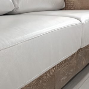 Divani Casa Cordova Modern Bronze & White Leather Sofa Set