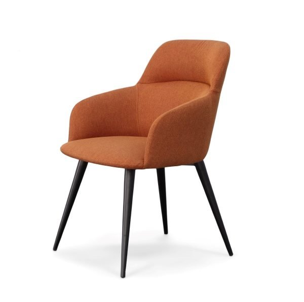 Modrest Scranton - Modern Orange & Black Dining Chair - Image 5
