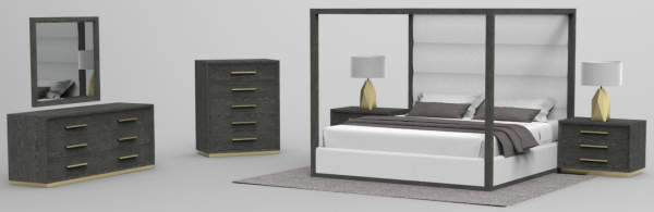 Modrest Manhattan- Contemporary Grey and Gold Dresser - Image 2