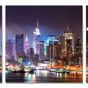 Modrest Cityscape 3-Panel Acrylic Painting