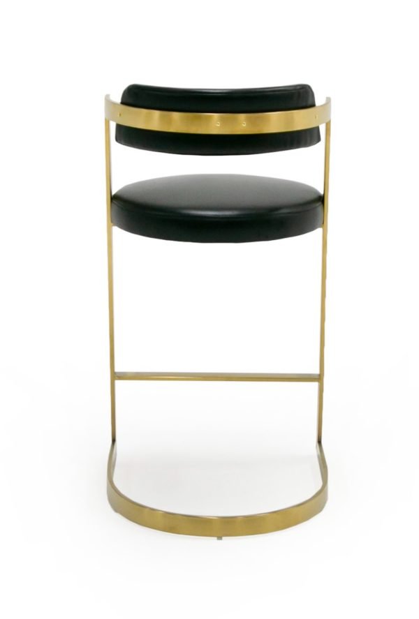 Modrest Shandra - Black Pleather + Gold Counter Stool - Image 4