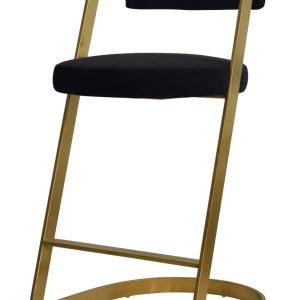 Modrest Shandra - Black Velvet + Gold Counter Stool