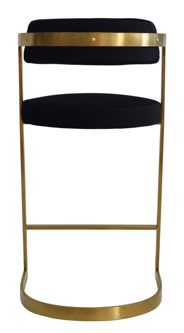 Modrest Shandra - Black Velvet + Gold Counter Stool - Image 3