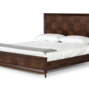 Modrest Shane - Eastern King Modern Acacia & Brass Bed