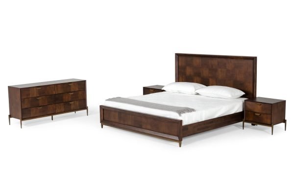 Modrest Shane - Eastern King Modern Acacia & Brass Bed - Image 5