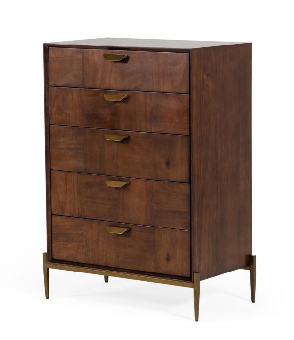 Modrest Shane - Modern Acacia & Brass Dresser