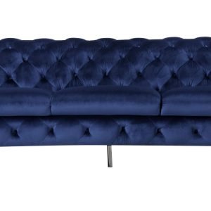 Divani Casa Sheila - Transitional Dark Blue Fabric Sofa