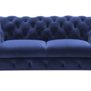 Divani Casa Sheila - Transitional Dark Blue Fabric Loveseat