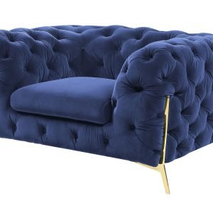 Divani Casa Sheila - Transitional Dark Blue Fabric Chair