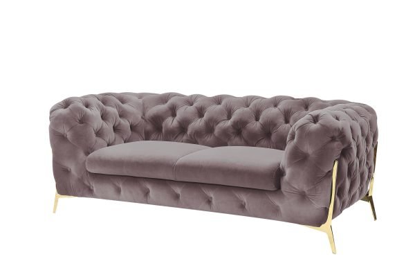 Divani Casa Sheila - Transitional Silver Fabric Loveseat - Image 2