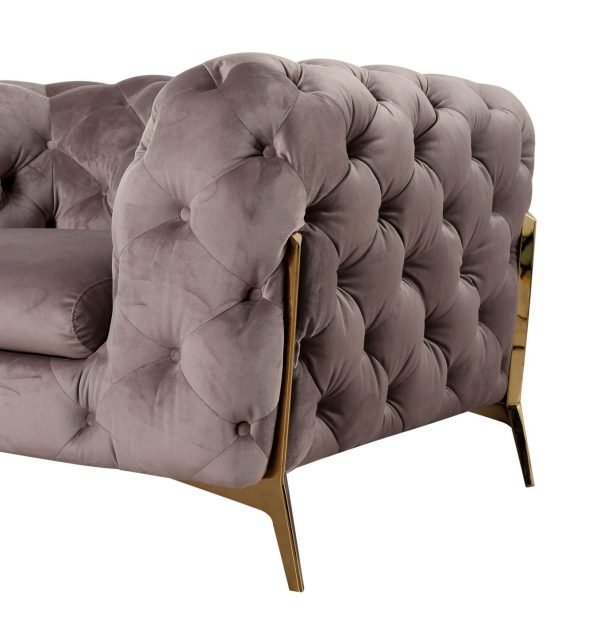 Divani Casa Sheila - Transitional Silver Fabric Loveseat - Image 3