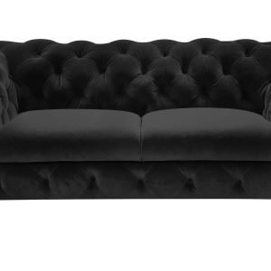Divani Casa Sheila - Transitional Black Fabric Loveseat