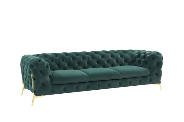 Divani Casa Sheila - Transitional Emerald Green Fabric Sofa - Image 2