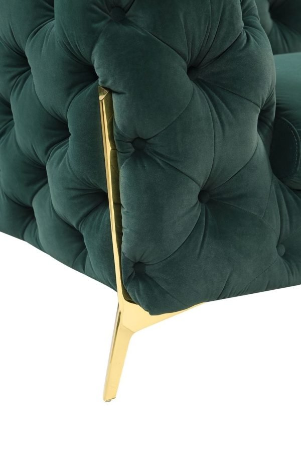 Divani Casa Sheila - Transitional Emerald Green Fabric Sofa - Image 3