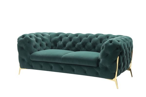Divani Casa Sheila - Transitional Emerald Green Fabric Loveseat - Image 2