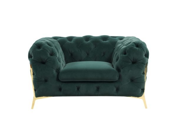 Divani Casa Sheila - Transitional Emerald Green Fabric Chair - Image 2