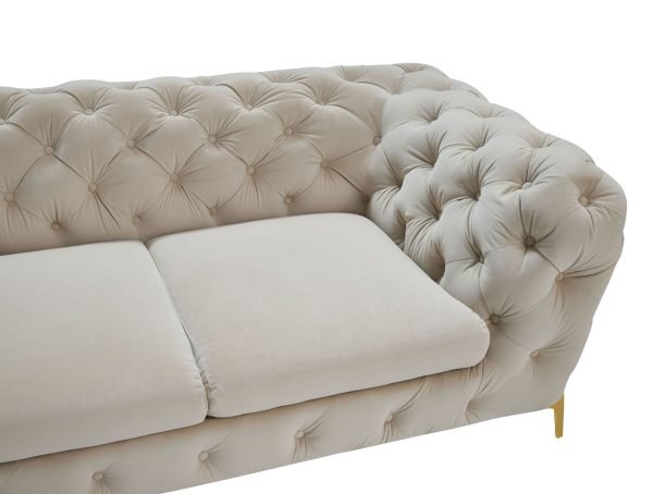 Divani Casa Sheila - Transitional Beige Fabric Loveseat - Image 5