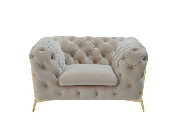 Divani Casa Sheila - Transitional Beige Fabric Chair - Image 2
