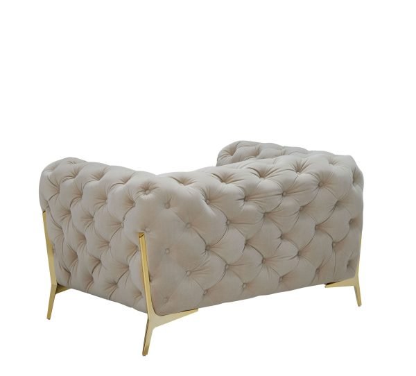 Divani Casa Sheila - Transitional Beige Fabric Chair - Image 3