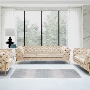 Divani Casa Sheila - Transitional Light Beige Fabric Sofa Set