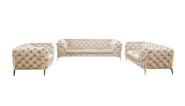 Divani Casa Sheila - Transitional Light Beige Fabric Sofa Set - Image 3