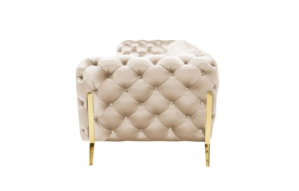 Divani Casa Sheila - Transitional Light Beige Fabric Loveseat - Image 2