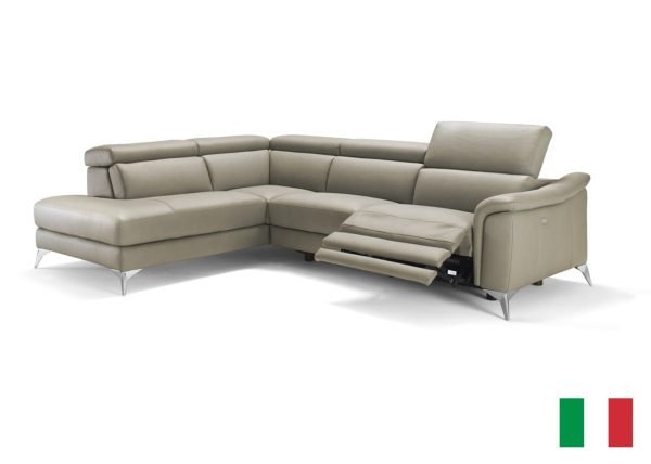 Coronelli Collezioni Monte Carlo - Italian Modern Taupe Leather LAF Sectional Sofa - Image 2
