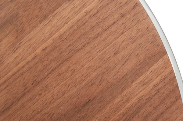 Modrest Silvia Modern Walnut & Stainless Steel Coffee Table - Image 2
