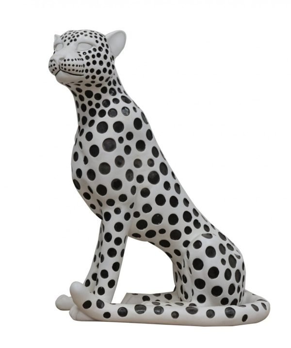 Modrest Snow Leopard - White & Black Sculpture - Image 2