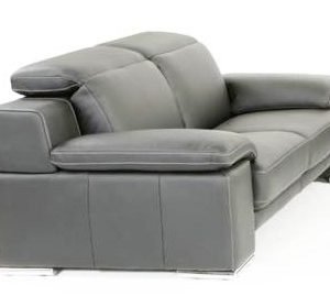 Estro Salotti Evergreen Modern Stone Grey Italian Leather Sofa