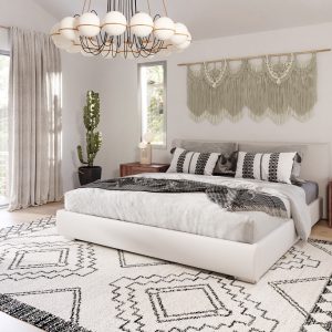 Nova Domus Sogno - Italian Modern Beige Fabric Low Headboard Q Bed