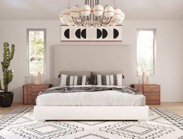 Nova Domus Sogno - Italian Modern Beige Fabric High Headboard EK Bed - Image 2