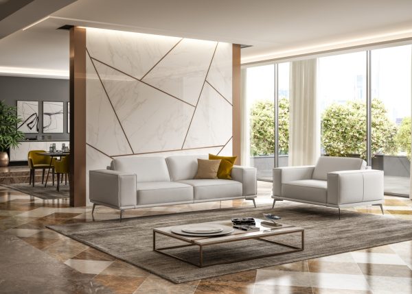 Coronelli Collezioni Soho - Contemporary Italian White Leather Sofa - Image 2