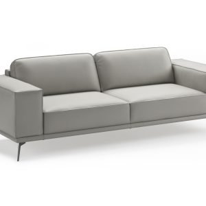 Coronelli Collezioni Soho - Contemporary Italian Light Grey Leather Sofa