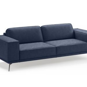 Coronelli Collezioni Soho - Italian Maya Blue Leather Sofa