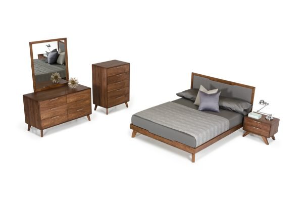 Nova Domus Soria Mid-Century Grey & Walnut Bed