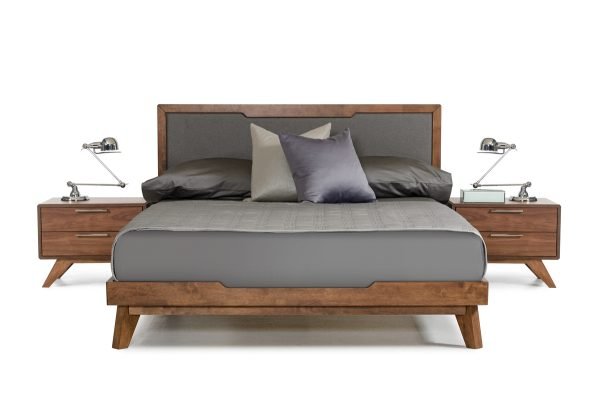 Nova Domus Soria Mid-Century Grey & Walnut Bed - Image 3