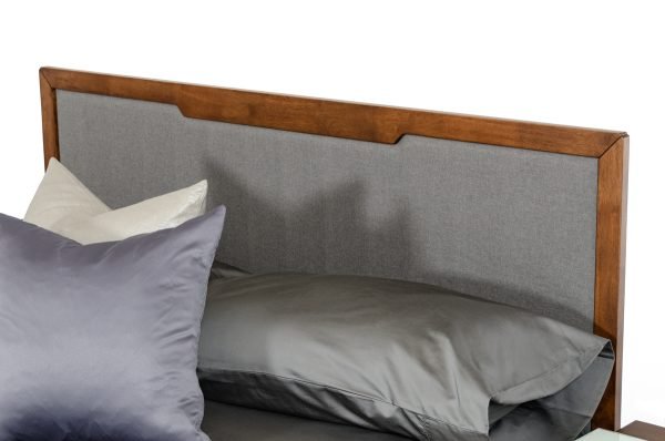 Nova Domus Soria Mid-Century Grey & Walnut Bed - Image 4