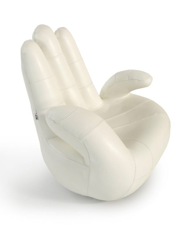 Estro Salotti Sosia Modern White Leather Hand Accent Chair - Image 2